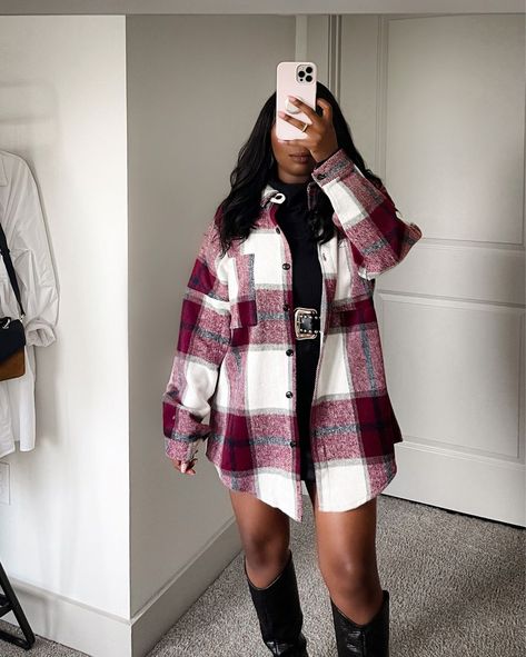 Outfits Flannel, Jacket Coat Fashion, Shacket Outfit, Magic Clothes, Mom Clothes, Mode Mantel, Plaid Wool Coat, Flannel Shirts, Long Sleeve Outerwear