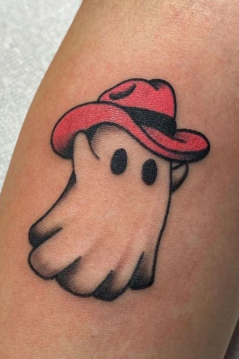 Halloween Theme Tattoo Ideas, Small Horror Tattoo Ideas, Cute Ghost Tattoo Ideas, Pumpkin Tattoo Ideas, Vintage Halloween Tattoos, Matching Halloween Tattoos, Tattoo Wizard, Cute Spooky Tattoos, Nashville Tattoo Ideas