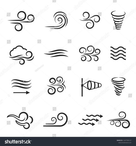 Wind weather and environment, nature icon set. Natural movement of the air symbols. Vector line art illustration isolated on white background #Ad , #spon, #set#icon#movement#Natural Air Symbol Art, Air Tattoo Ideas Symbols, Wind Symbol Tattoo, Symbols Of Nature, Air Drawing Element, How To Draw Wind, 5 Elements Of Nature Illustration, Air Symbol Tattoo, Movement Drawing Ideas