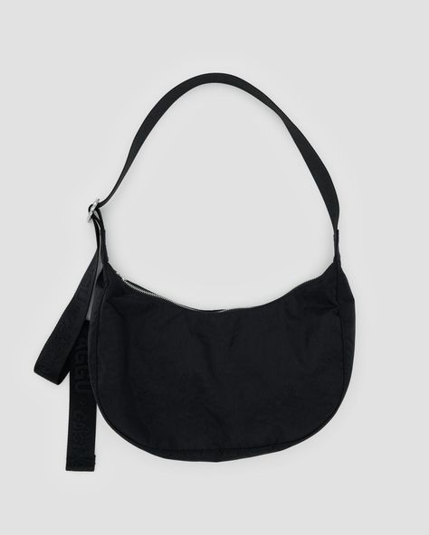 Baggu Bag, Baggu Bags, Crescent Bag, Wallpaper Stores, Metal Straps, Black B, Bags Aesthetic, Diaper Bags, Black Purses