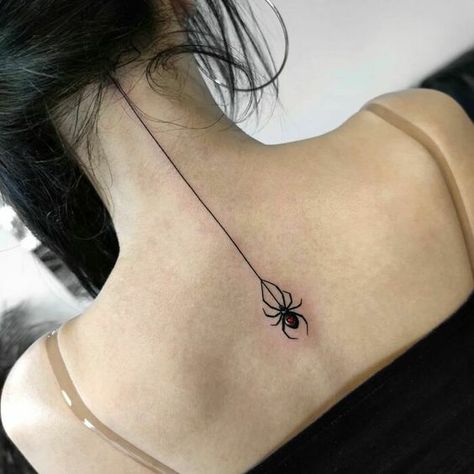 Black widow tattoo. Black Small Tattoos Simple, Small Edgy Tattoos Simple, Simple Goth Tattoos For Women, Spider On Chest Tattoo, Edgy Simple Tattoos, Minimalist Spider Tattoo, Black Widow Tattoo Women, Small Black Widow Tattoo, Cute Black Tattoos