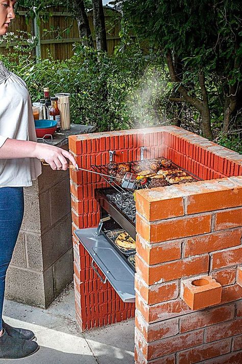 Charcoal Grills - Love what you found? Click and visit to see more. Make It TODAY! Barbecue Ideas Backyard, Diy Bbq Grill, Bbq Grill Ideas, Barbecue Ideas, Brick Grill, Backyard Bbq Grill, Grill Ideas, Brick Bbq, Diy Grill