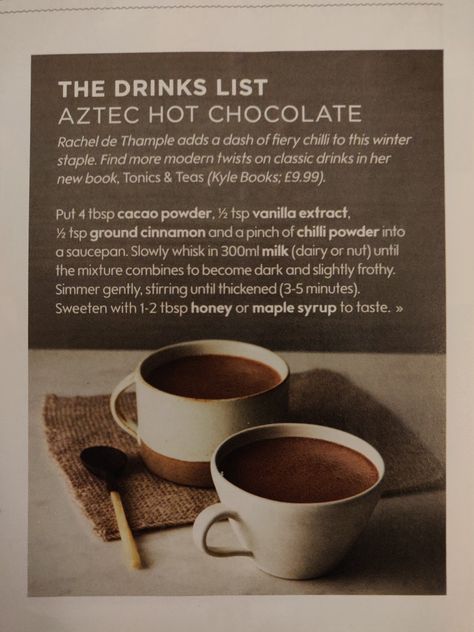 Aztec Hot Chocolate Recipes, Indian Hot Chocolate, Cacao Hot Chocolate Recipes, Dominican Hot Chocolate Recipe, Aztec Hot Chocolate, Hot Cacao Drink Recipes, Cacao Drink Recipes, Hot Cacao Drink, Mayan Hot Chocolate Recipe