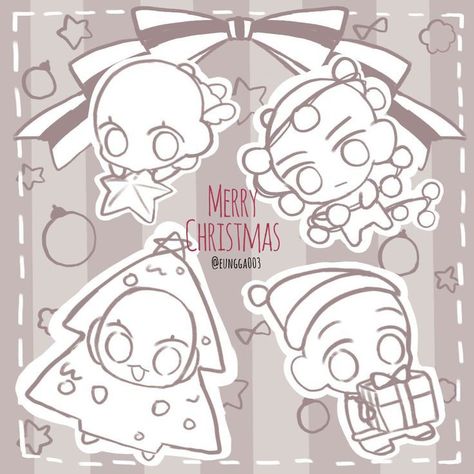 Christmas Art Poses, Christmas Chibi Base, Christmas Ych Base, Christmas Drawing References, Christmas Drawing Base, Christmas Poses Drawing, Ych Christmas, Pose Chibi, Christmas Chibi