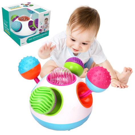 PRICES MAY VARY. infant toys 6-12 months:Push , spin , zip and click!Baby einstein toys promote cognitive development,making them ideal montessori toys for babies 6-12 months. Must-have addition to every baby toy. Push Toys For Toddlers 1-3 :Push the Light red ball and the blue Ball is pushed out;green and purple knobs click in and out;orange and teal ball on top spins around and around;soft rubber tops feature vivid textures;each ball is filled with rattling beads and can spin. Sensory Toys For Sensory Toys For Babies, Baby Einstein Toys, Infant Toys, Baby Sensory Toys, Toys Montessori, Toddler Christmas Gifts, Montessori Educational Toys, Toys For Babies, Push Toys