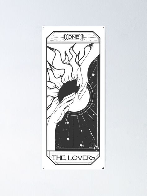 The Lovers Tarot Drawing, Tarot Cards The Lovers, Tarot Card Lovers, Tarot Card The Lovers, Tarot Card Poster, Tarot Cards Art Illustration, Lovers Tarot Card, Lovers Card, The Lovers Tarot Card