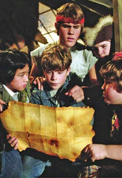 Goonies-This is the part where The Goonies find the secret treasure map to One Eyed Willie in Mikey's attic!  They were hilarious!  One of my most favorite movies! Los Goonies, Goonies 1985, The Goonies, 90s Movies, Goonies, 80s Movies, About Time Movie, Love Movie, Film Serie