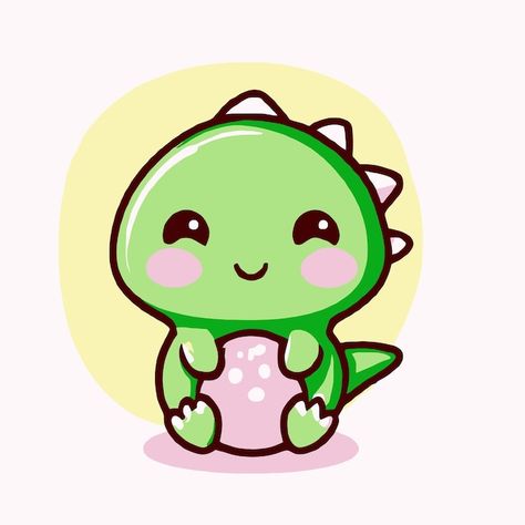 Chibi Dinosaur, Cute Dinosaur Drawing, Kawaii Vector, Dinosaur Sketch, Dinosaur Cartoon, Cute Dino, Dinosaur Drawing, Dinosaur Illustration, Drawing Style