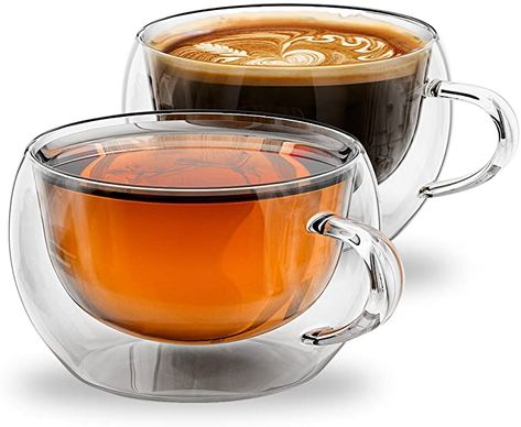 Double Wall Glass Cup, Chinese Tea Cups, Turmeric Tea, Double Wall Glass, Glass Tea Cups, Glass Coffee Cups, Glass Coffee Mugs, Insulated Mugs, Cool Kitchen Gadgets