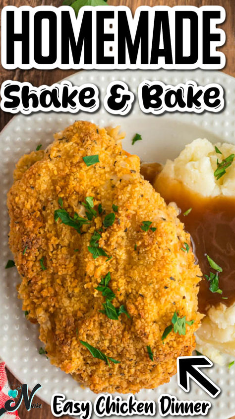 Enjoy a delicious and easy chicken dinner with our homemade Shake and Bake Chicken recipe! Perfect for a quick summer meal, Homemade Chicken Shake And Bake, Shake And Bake Seasoning Recipe, Homemade Shake And Bake Chicken Seasoning Mixes, Crispy Shake And Bake Chicken, Shack And Bake Chicken, Shake And Bake Recipes Homemade, Home Made Shake And Bake For Chicken, Copycat Shake And Bake Chicken, Keto Shake And Bake Chicken