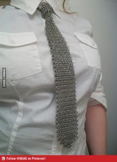 would be fun! Chainmail Tie, Chainmail Clothing, Formal Tie, Chain Mail, Neck Tie, Style Guides, Party Wear, Elf, Cool Outfits