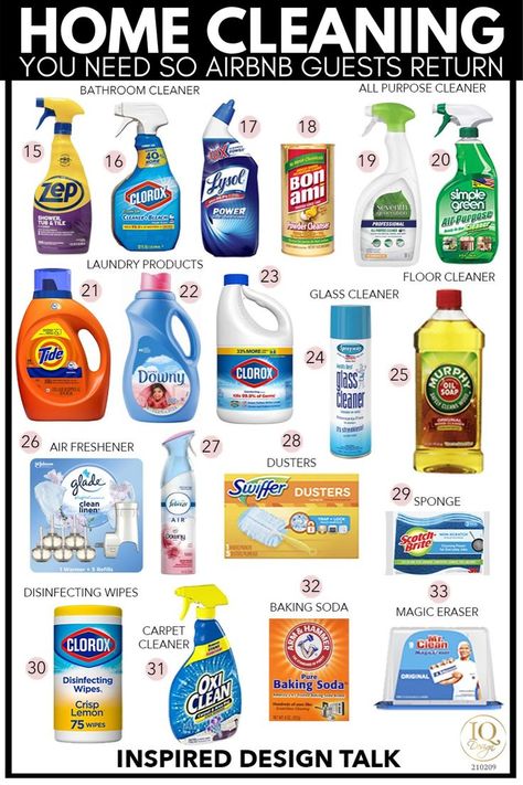 im so glad i came across this because these cleaning essentials are the best!! definitely getting these things for the new Airbnb Rental Property! Cleaning Equipment List, Laundry Essentials Products, Deep Cleaning House Supplies, Best House Features, Best Kitchen Cleaning Products, New House Cleaning Supply Checklist, Laundry Room Necessities, Cleaning Supplies For New Home, Dorm Room Cleaning Supplies