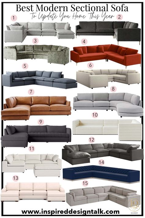 Brown Sofa Set, Modern Couch Sectional, Luxury Sofa Living Room, Couch Styling, Large Sectional Sofa, Luxury Sofa Design, Sofa Inspiration, Sala Grande, Sofas For Small Spaces