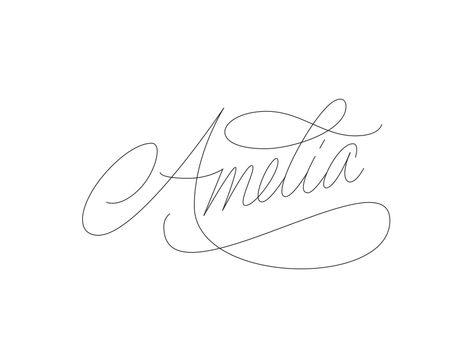 Amelia by John Oates Amelia Name Tattoo Ideas, Amelia Tattoo Name Fonts, Amelia Name Tattoo, Amelia Name Art, Pretty Name Tattoos, Tattoo Fonts Names, Name Tattoos Fonts, Amelia Tattoo, Tato Nama