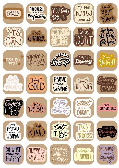 Brown Stickers For Journal, Room Decor Stickers Printable, Cute Stickers For Journal Printable, Journaling Stickers Free Printable, Journal Stickers Free Printable Aesthetic, Brown Aesthetic Stickers, Journal Stickers Aesthetic Vintage, Cute Journal Stickers, Inspiration Stickers