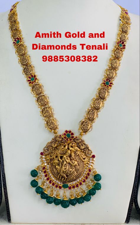 Latest jewellery design by Amith Gold and Diamonds Long Haram, Bangles Design, Gold Bangles Design, Jewelry Simple, Gold Jewelry Simple, Gold Jewellery Design Necklaces, Jewelry Indian, Gold Jewelry Indian, Bangle Designs