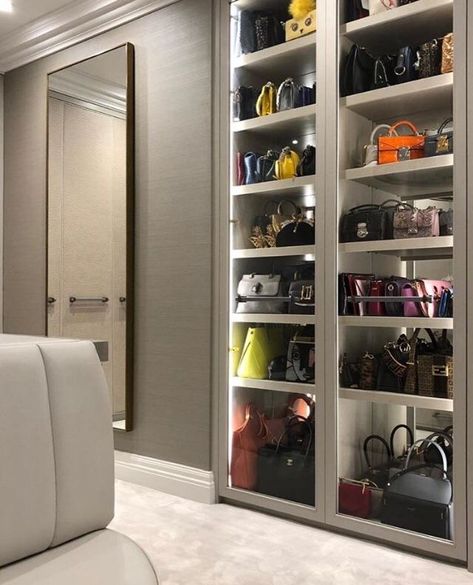 Closet Vanity, Bag Closet, Dream Closet Design, Closet Design Layout, Luxury Closets Design, Welcome To My House, Wardrobe Room, Closet Room, غرفة ملابس