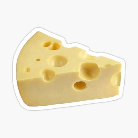 "Cheese block" Sticker by karinipavec | Redbubble Cheese Block, Sticker Collage, Queso Cottage, Ali Hazelwood, Star Of The Week, Sticker Journal, Cheese Party, Brie Cheese, Journal Supplies