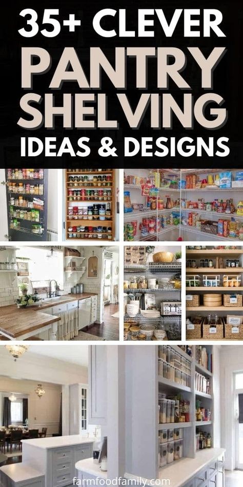 35+ Clever Kitchen Pantry Shelving Ideas and Designs (Photos) For 2022 Small Room Pantry Ideas, Wall Pantry Design Ideas, Rectangle Pantry Design, Perfect Pantry Layout, Open Closet Pantry Ideas, Pantry Organization Design Ideas, Simple Walk In Pantry Ideas, Long And Narrow Pantry Ideas, Pantry Colour Schemes