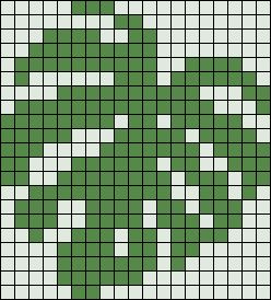 Leaf Tapestry Crochet, Leaf Grid Pattern, Monstera Leaf Pixel Art, Fern Pixel Art, Monstera Cross Stitch Pattern, Peeler Bead Plant, Leaf Perler Bead Patterns, Simple Crochet Grid Patterns, Pattern Tapestry Crochet