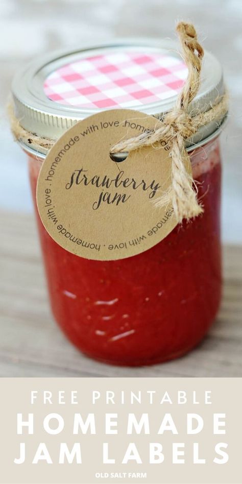 Jam Jar Labels Printable, Canning Jar Gifts, Jam Jar Labels, Jam Gift, Jam Packaging, Jam Label, Christmas Jam, Jar Tags, Homemade Jelly