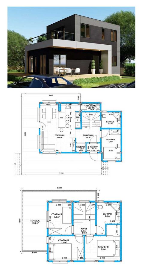 Two Story House, Building House Plans Designs, تصميم للمنزل العصري, House Plan Gallery, Architectural Design House Plans, Villa Plan, Sims House Plans, House Construction Plan, Architect Design House