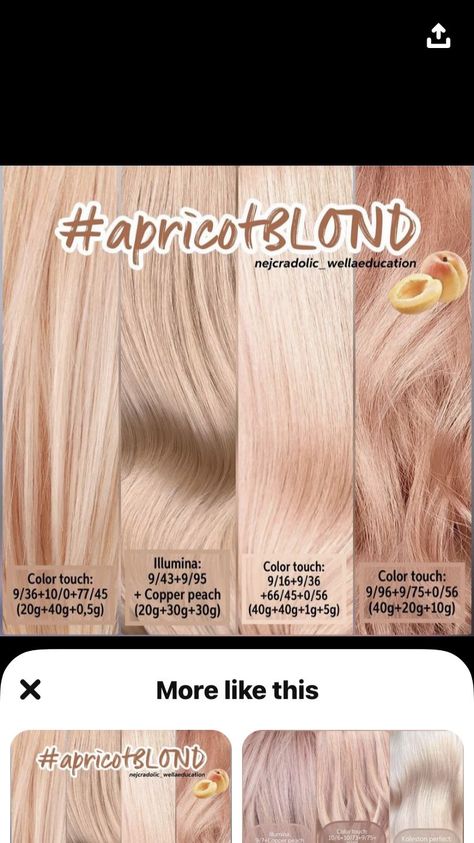 Blonde Toners Wella, Wella Hair Color Formulas, Shinefinity Formulas, Apricot Blonde Hair, Hair Colour For Women, Toner Formulas, Best Hair Growth Products, Best Hair Removal Cream, Best Hair Colour