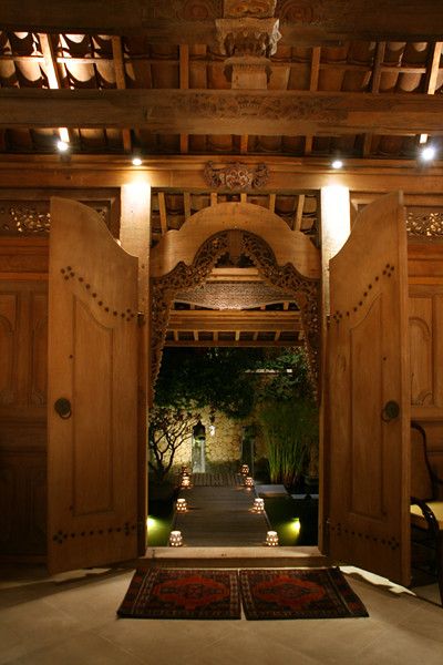 Joglo House, Indonesian Decor, Bali Architecture, Bali Style Home, Modern Bathroom Interior, Bali House, Wooden Door Design, Entry Way Design, Hidden Treasure