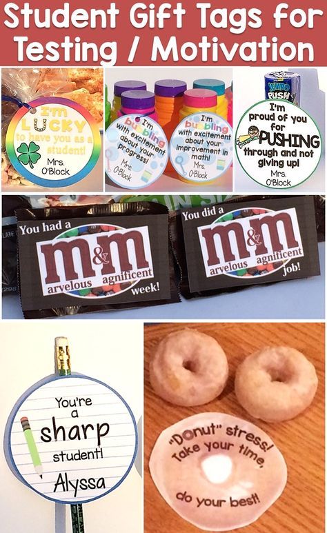 Over 20 ideas for creative student gifts that reward & motivate their hard work on tests or assessments, improved behavior, achievement of a milestone like learning all of their sight words or numbers to 100, or to celebrate the completion of a big project. You would be surprised how much a simple trinket with a positive, encouraging note means to a young child and how important it is to them that you noticed their efforts. Testing Treats For Students, Test Prep Motivation, Student Gift Ideas, Testing Treats, Testing Encouragement, Numbers To 100, Student Gift Tags, Testing Motivation, Projects School