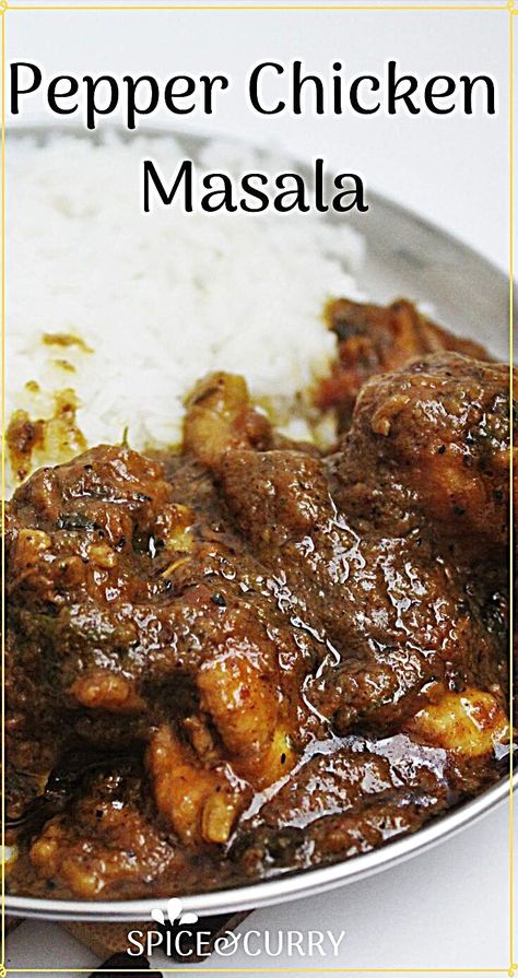 Pepper Chicken Masala, Black Pepper Chicken Indian, Indian Pepper Chicken, Chicken Pepper Recipes, Pepper Chicken Recipe Indian, Pepper Chicken Gravy, Chicken Rice Recipes Indian, Indian Chicken Gravy, North Indian Chicken Recipes