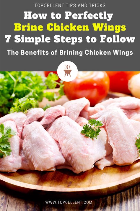 Marinated Chicken Wing Recipes, Dry Brine Chicken Wings, How To Brine Chicken Wings, Brining Chicken Wings, How To Clean Chicken Wings, Marinating Chicken Wings, Chicken Wing Brine Recipes, Chicken Brines, Chicken Wings Brine