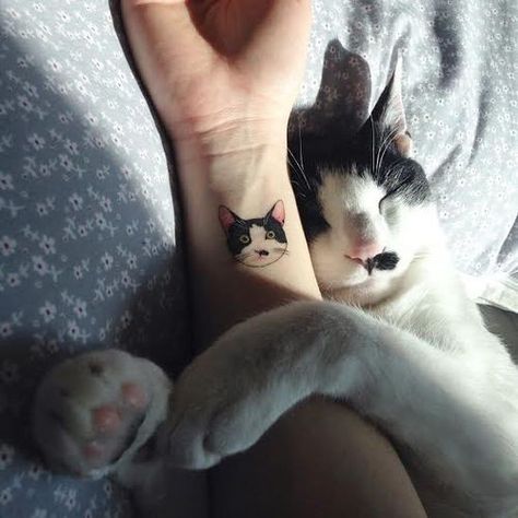 A Cat Tattoo, Kitty Tattoos, Cat Tattoo Simple, Tier Tattoo, Cute Cat Tattoo, Cat Tat, Cat Tattoo Designs, Tattoo Cat, Tiny Cats