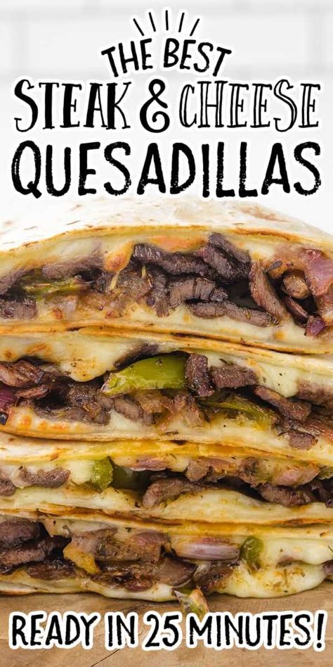 Steak Quesadilla Recipe, Peper Steak, Steak Quesadilla Recipes, Steak Quesadillas, Steak Quesadilla, Steak And Cheese, Quesadilla Recipes Easy, Beef Quesadillas, Mexikansk Mat