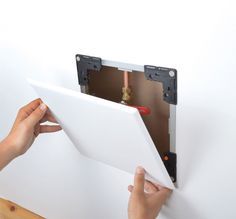 FlexiSnap, the magnetic access door, it's accessibility reinvented! Discover our adjustable access door equipped with powerful magnets.] Folding Attic Stairs, Stair Kits, Glass Railing System, Cable Railing Systems, Click Flooring, Access Panel, Access Panels, Electrical Panel, Home Automation System