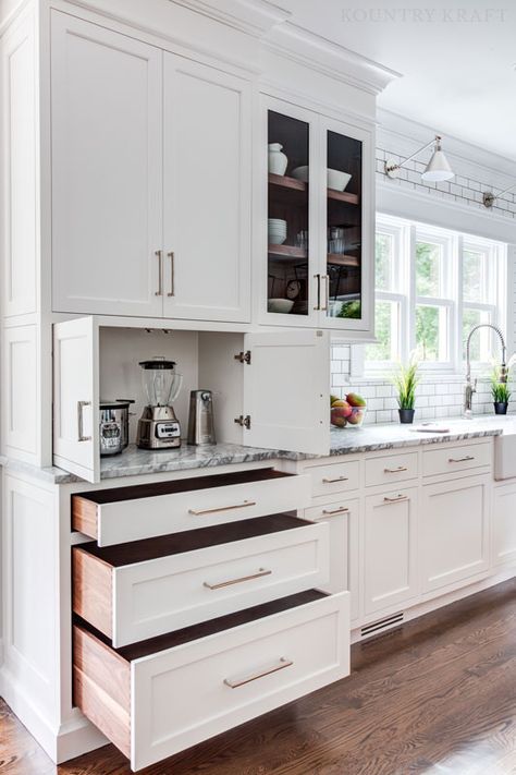 Two Kitchen Islands, White Transitional Kitchen, Main Kitchen, Model Dapur, Серая Кухня, Interior Dapur, Desain Pantry, Cabinet Designs, Kabinet Dapur