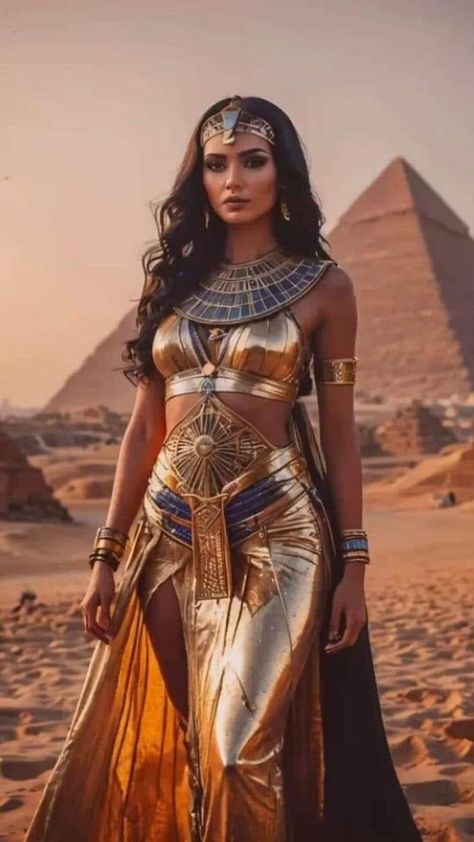 Medusa Inspired Dress, Diy Egyptian Goddess Costume, Egyptian Outfit Ideas, Sun Goddess Costume, Egyptian Halloween Costume, Egyptian Queen Costume, Egyptian Goddess Costume, Egypt Costume, Fact Video