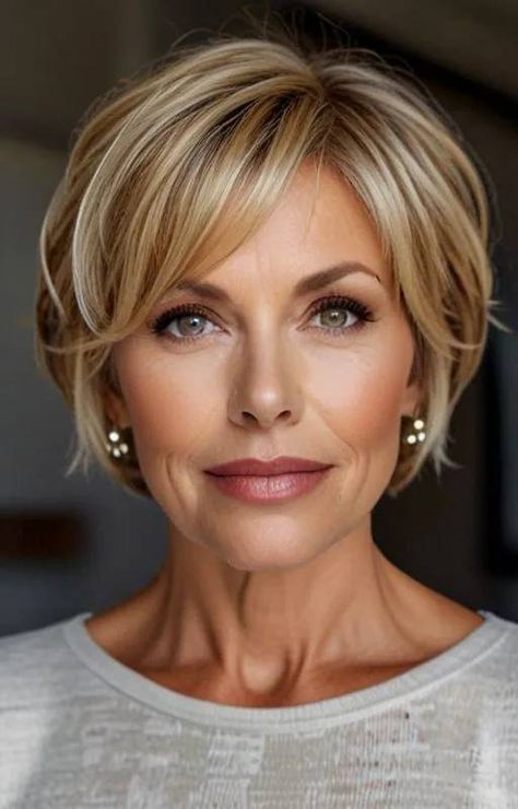 Very Short Blonde Hairstyles, Fine Flat Hair Round Face, Short Hair For Older Women, Coloured Pixie Cut, Shamrock Hair, Blonde Short, Chin Length Hair, Asymmetrical Cut, Edgy Short Hair