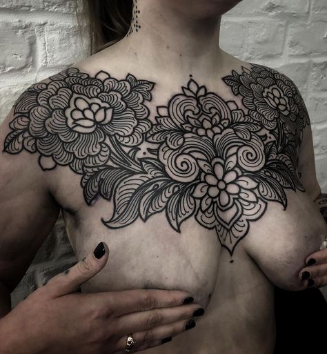 Ornamental Chest Tattoo, Chestpiece Tattoo, Back Piece Tattoo, Tattoed Women, Chest Tattoos For Women, Chest Piece Tattoos, London Tattoo, Chest Piece, Looking Forward To Seeing You