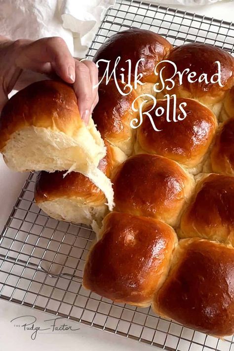 Milk Bread Rolls rolls are are amazingly soft and pillowy, and stay fresh longer than normal rolls because of the tangzhong technique. Milk Bread Rolls, Rolls Rolls, Bread Snacks Recipe, British Bake Off Recipes, Pizza Bread Recipe, Recipes With Yeast, Best Homemade Bread Recipe, Milk Bread Recipe, Japanese Milk Bread