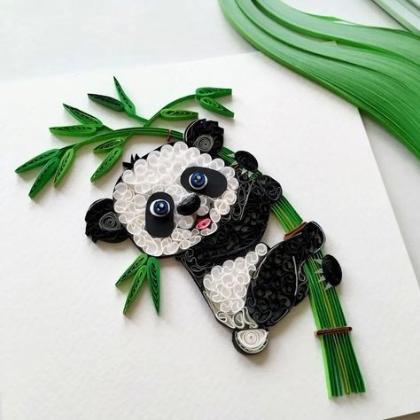 Panda Quilling, Quilling Animals, Quilled Paper Art, Half Life, Book Art Drawings, Cute Panda, Paper Quilling, Drawing Painting, Panda Bear