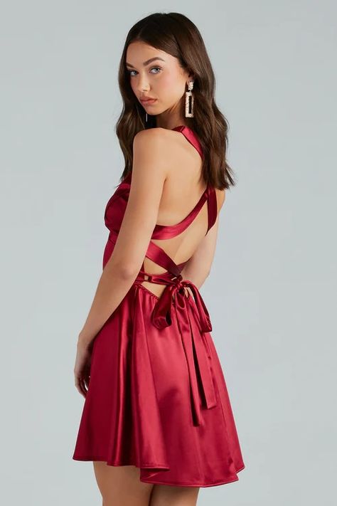 Valentine's Day Dresses & Outfits | Sexy Outfits & Lingerie | Windsor Winter Ball Dresses, Satin Skater Dress, Gno Outfit, Wine Dress, Formal Parties, Winter Formal Dresses, Valentines Day Dresses, Jumpsuit Dressy, Stylish Skirts