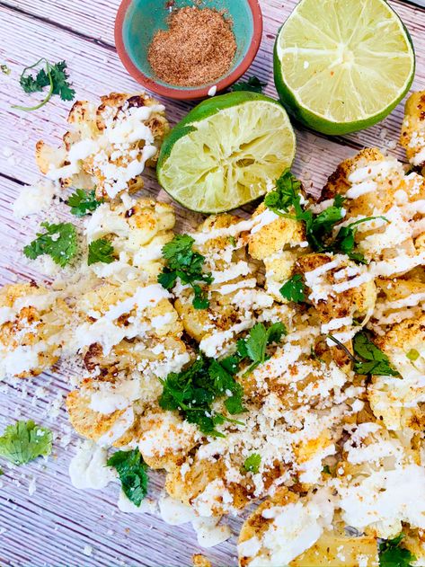 Mexican Street Corn Style Cauliflower, Mexican Street Style Grilled Cauliflower, Peruvian Cauliflower, Multi Colored Cauliflower Recipes, Mexican Street Corn Cauliflower, Cauliflower Street Corn, Elote Cauliflower, Mexican Street Cauliflower, Street Cauliflower