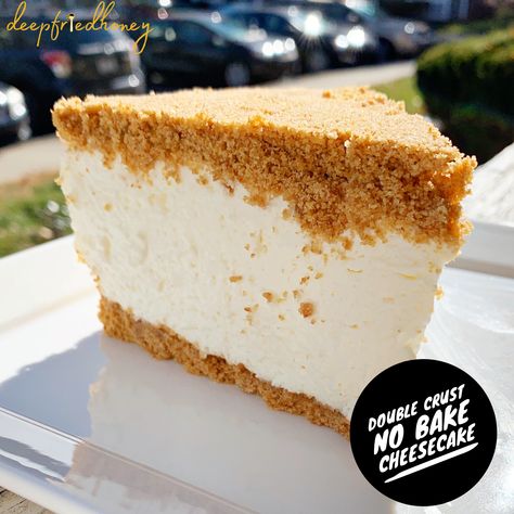 Luby’s Cheesecake Recipe, Double Crust Cheesecake Recipe, Lubys Recipes Desserts, Graham Cracker Cheesecake, Recipe For Cheesecake, Biscuit Crust, Cake Recipes Easy, Vanilla Bean Cheesecake, Bake Cheesecake