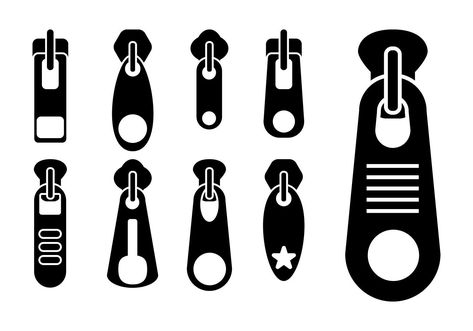 Zipper Pull Vector Zipper Technical Drawing, Zipper Tattoo, Zipper Drawing, Fashion Sketch Template, Flat Drawings, Graphic Design Assets, Drawing Fashion, Flat Sketches, Illustration Art Drawing