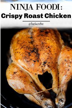 Roast Whole Chicken In Ninja Foodie, Ninja Foodi Roasted Chicken Whole, Whole Chicken Ninja Foodi Recipes, Whole Chicken In Ninja Foodi Grill, Ninja Whole Chicken, Nina Foodi Recipes, Ninja Foodie Keto Recipes, Ninja Roasted Chicken, Ninja Foodie Whole Chicken