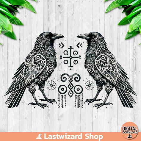 Odins Ravens, Celtic Tree Tattoos, Viking Knotwork, Celtic Raven, Norse Design, Viking Symbol, Symbole Viking, Viking Raven, Odin God