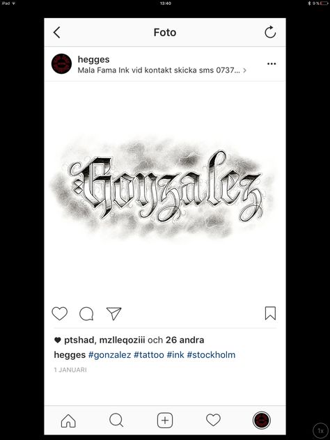 Font text Chicano gonzalez Gonzalez Tattoo Name, Tattoo Name Fonts, Tattoo Lettering Styles, Chicano Tattoo, Name Letters, Lettering Styles, Font Names, Name Tattoos, Tattoo Lettering