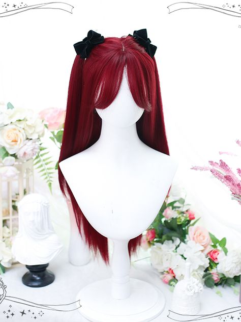 Hair Length : 60CM  This price is for a wig only. Short Red Wig, Red Hair Wigs, Hairstyles Wig, Red Wig, Hair Inspiration Long, Creative Hair Color, Kawaii Hairstyles, Cosplay Hair, Pretty Hair Color