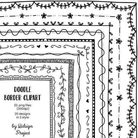 Borders For Invitation Cards, Page Outline Border, Doodle Boarders, Page Decoration Border, Fonts Abc, Drawn Frames, Hand Drawn Border, Create Wedding Invitations, Journal Elements