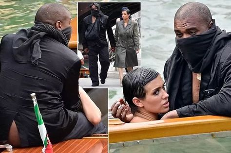 Kanye West and his new wife Bianca Censori turn heads during a shocking public display of affection during which the rapper exposed his entire rear end to the public during a river boat ride in Italy Kanye West Wife, Wife Style, Public Display Of Affection, Boat Pics, Rear End, Boat Ride, New Wife, River Boat, Black And Grey Tattoos